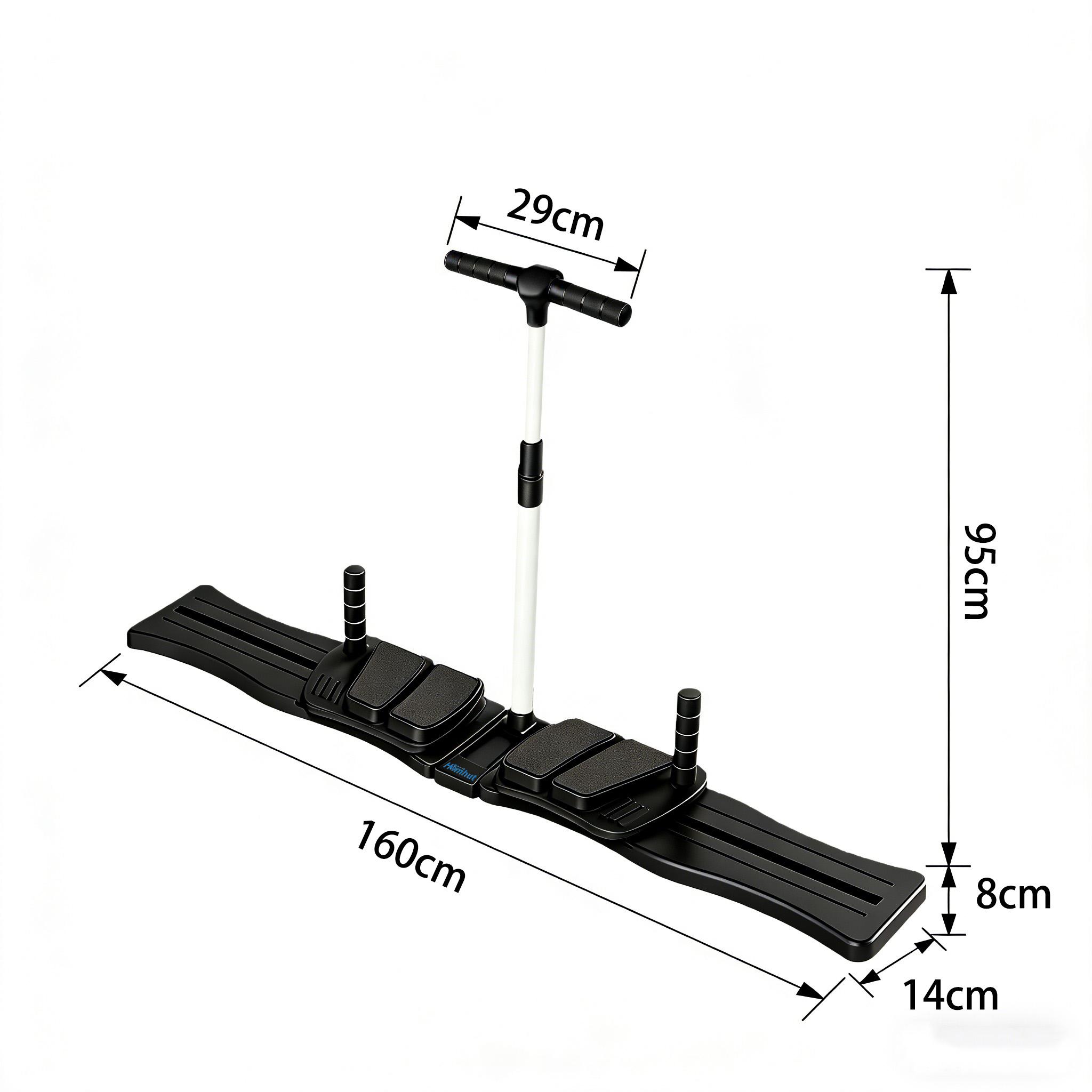 Foldable Ski Workout Machine with Adjustable Resistance Bands & Digital Display for Lower Body Fitness at Home Compact & Portable