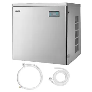 Commercial Stainless Steel Ice Maker Head Unit, 450 Lbs/Day Capacity, Scheduled Production, Self-Cleaning Function, Adjustable Thickness, Ideal for Restaurants, Bars