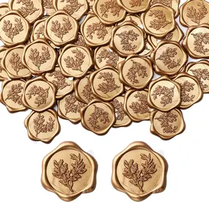 Eucalyptus Wax Seal Stickers, 50 Pack Antique  Self Adhesive Envelope Seal Stickers for Wedding Party Birthday Christmas