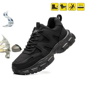 Couple Anti-Smash Anti-Puncture Lightweight Durable Comfortable Breathable Four Seasons Safety Protection Shoes Steel Toe Cap Work Shoes outdoorfun
