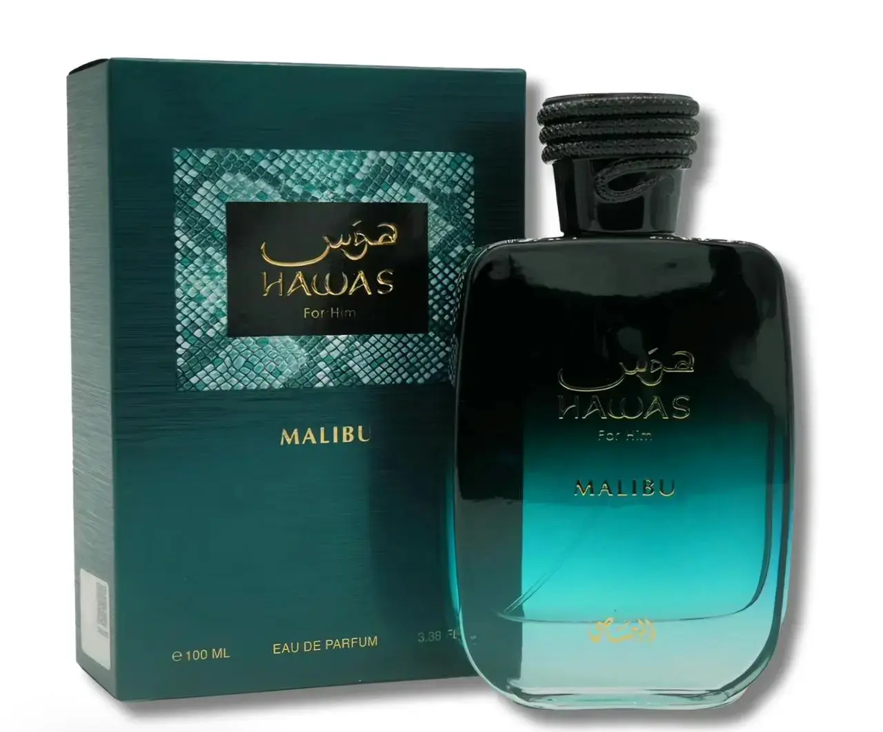 Rasasi Hawas Malibu Eau de Parfum 3.4 oz (100ml) for  Men | Fresh Fruity Aquatic Fragrance