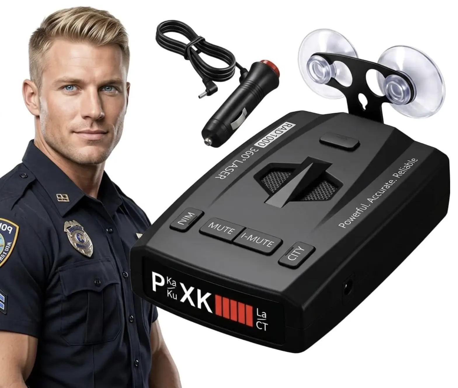 Premium Radar Detector for Cars, Extra Long Range Radar & Laser Detector Up to 1,100 Yards, X/K/Ka/KU/ST/CT Band Detection, DSP False Alert Filtering, Voice Alerts, RDD Stealth Technology, City/Highway Modes, Automobile Tracker, GPS Tracker Trucks Cars