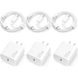 iPhone 16 15 Charger Fast Charging Type C Chargers USB C Charger Block i Phone 16 Chargers with 3 Pack 10FT Cable for iPhone 16/16 Plus/16 Pro/16 Pro Max/iPhone 15/15 Pro Max/Samsung(White)