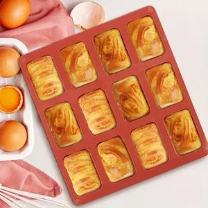 1pc Non-Stick Silicone Cake Mold With Rectangular Bread Baking Pan Versatility Of Brownie Bread Pan Baking Tools For Handmade Rectangle Chocolate Cakes And Mousse DIY Creations Decorating Tools For Desserts Fondant Cakes Perfect Pastry Baking Pans