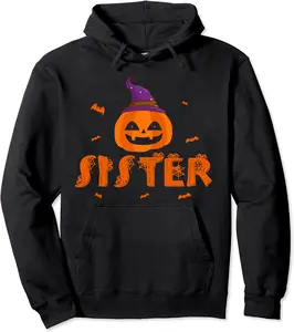 Pumpkin Witch Hat Sister Family Matching Halloween Costume Pullover Hoodie - 86B09BLP2BSF