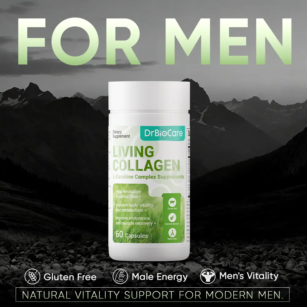 Men’s Power Up Formula — L-Carnitine + Collagen + L-Arginine — Energy & Recovery Support — 60 Capsules