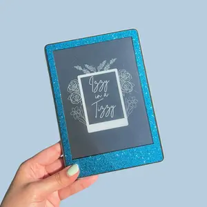 Sky Blue Glitter Kindle Skin- Glittery Blue Kindle Decal, Kindle Paperwhite Glitter Skin, Blue Kindle Skin, Sparkly Blue Kindle Decal