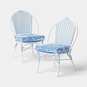 2pc Floral Vines Patio Chairs Blue - Roller Rabbit