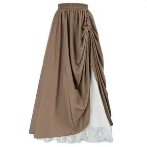 Women's Renaissance Double-Layer Maxi Long Skirt
