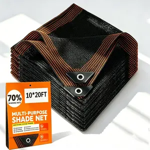 10x20FT-70% Black Durable Mesh Tarp Sun Shade Net with Grommets, Sunblock Sunscreen Fabric for Plants Cover, Greenhouse, Patio