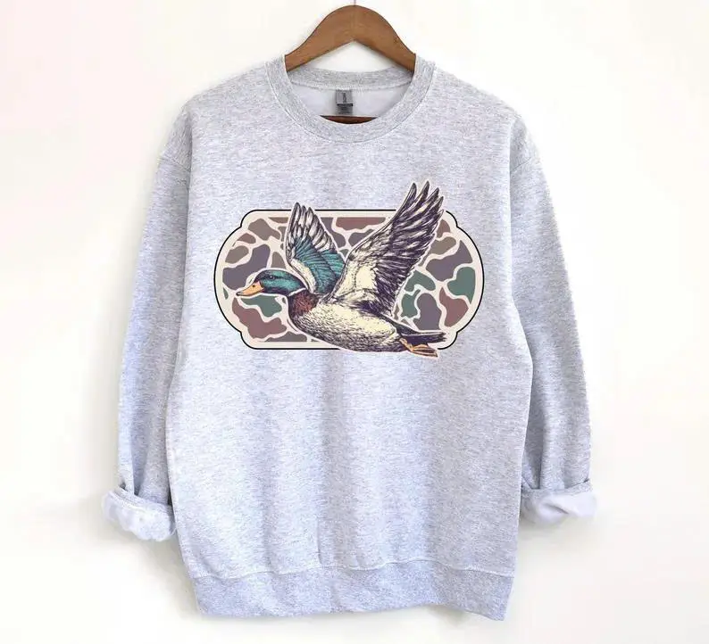 Retro Mallard Ducks Fall Sweatshirt, 90s Waterfowl Duck Outfit, Duck Shirt, Animal Lover Shirt, Fall Hoodie, Cute Fall Shirt