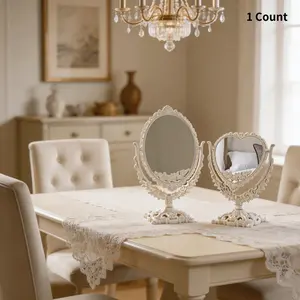 Elegant Vintage Palace Style Standing Makeup Mirror, Vanity Tabletop Mirror, 360° Rotating, Perfect for Bedroom and Dormitory, Enhance Your Beauty Routine