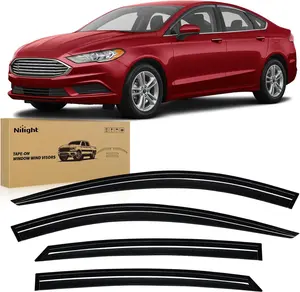 Nilight Tape-On Rain Guards for Ford Fusion 2013 2014 2015 2016 2017 2018 2019 2020, Window Visors Vent Wind Deflectors-4PCS