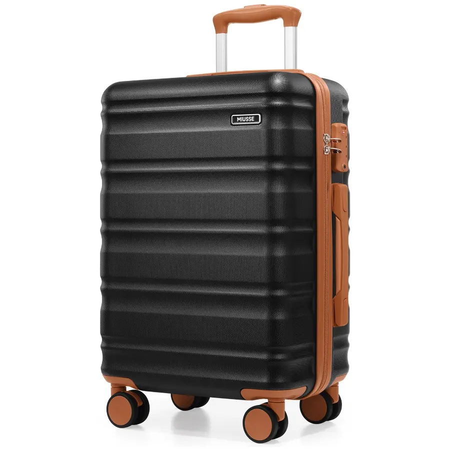 20-Inch Compact Hardside Carry-On Luggage - Lightweight Polycarbonate Rolling Suitcase with Spinner Wheels, TSA Lock, Synthetic Zippers for Travelers