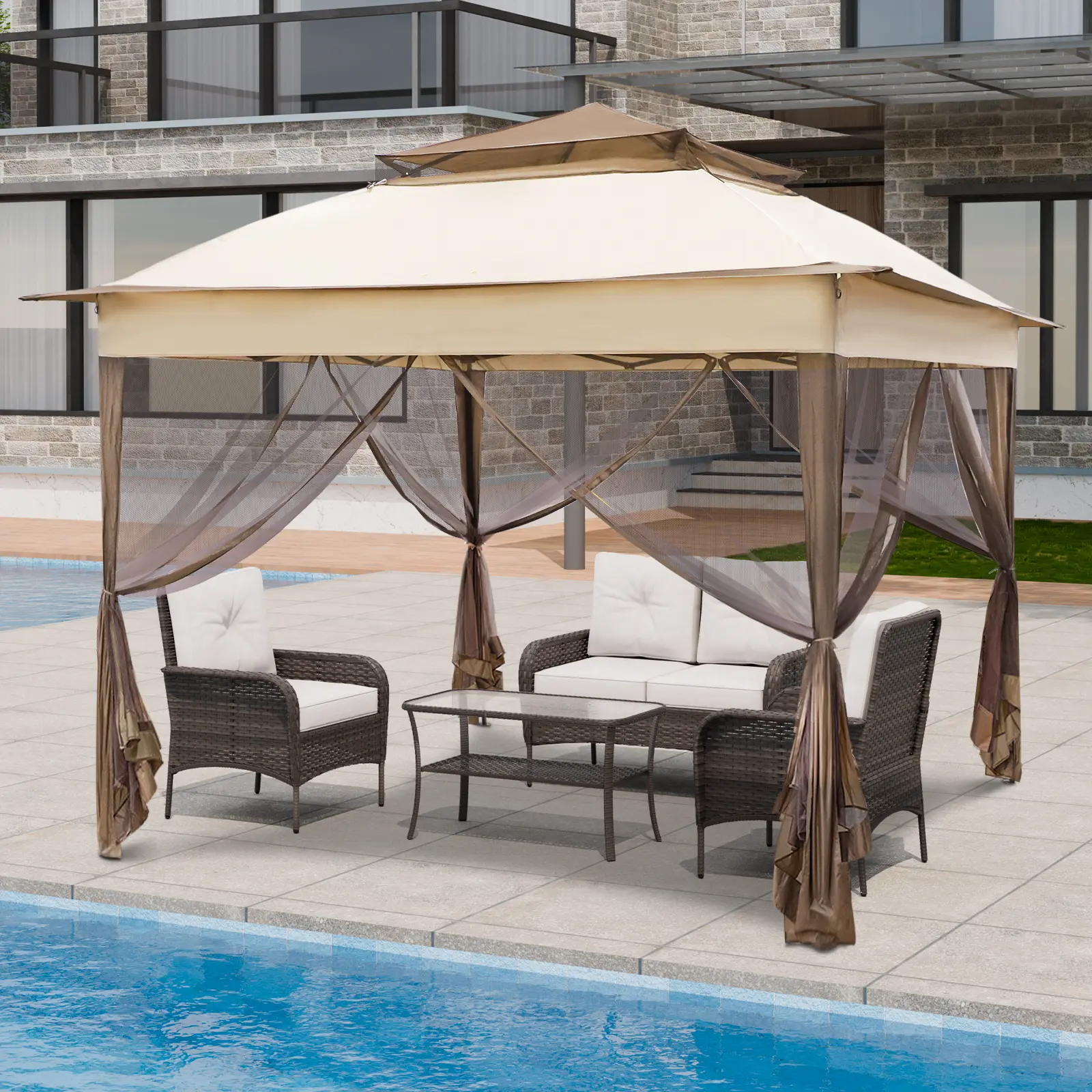 COOS BAY 11x11 Pop-Up Instant Gazebo Tent with Mosquito Netting
