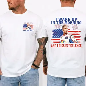 "I Wake Up & Piss Excellence" 4th of July Graphic T-Shirt – Patriotic Funny Summer Tee