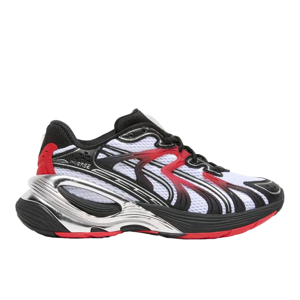 PUMA Womens Inverse Pumatechx Lace Up Sneakers Shoes Casual - Black, Red, Silver, White