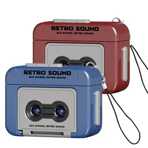 Retro Tape Recorder Keychain - 1 Piece Mini Vintage Cassette Player Charm, PVC Audio-Themed Keyring, Novelty Music Box Pendant, Creative Small Gift Item, Non-Metallic Unplated, Cassette Tape Recording Keychain