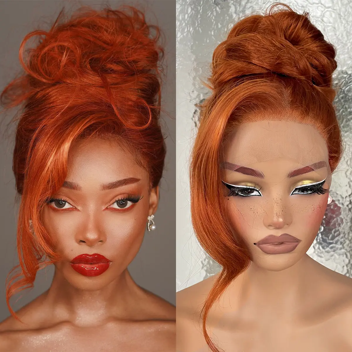 LOVSOUL Full Lace and 360 Lace Frontal, HD Glueless Lace Frontal Wigs Pre-Plucked Similar Human Hair 200 Density Ready to Wear Synthetic Long Straight For Black Women