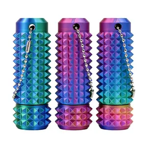 3D Printed Spiky Hard Pointed Rotatable Grippie Keychain - Fidget Gadget, Stress-Relieving Sensory Pain Stim Pocket Toy, Christmas Stocking Stuffer Novelty Gift for Adults