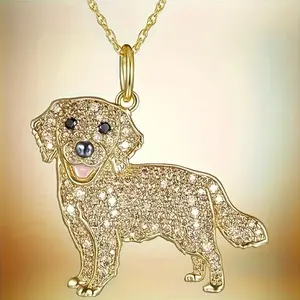 Sparkling Golden Retriever Dog Pendant Necklace Sparkling Golden Retriever Dog Pendant Necklace