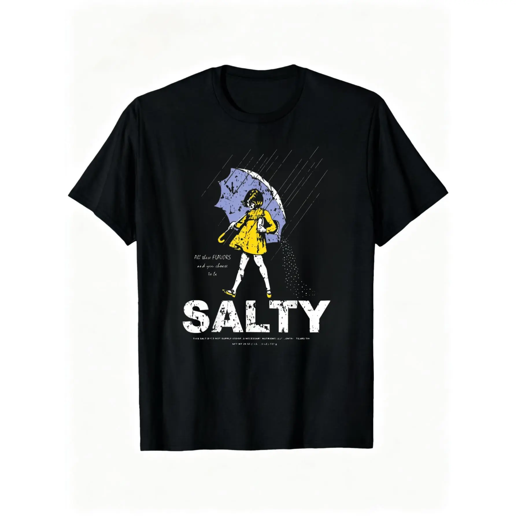 100% cotton Salty Meme All These Flavors Girl holding Umbrella Vintage T-Shirt casual Fashion graphic tees for women women graphic shirts