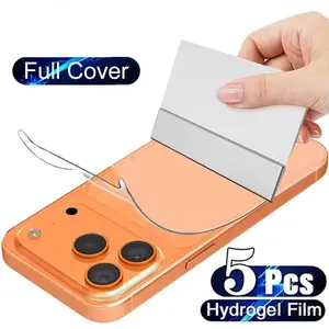 5pcs Water Gel Back Sticker Film Protector for iPhone 17/16/15/14, Self-Healing Bubble-Free Design, Anti-Scratch, Fingerprint Touch Sensitive