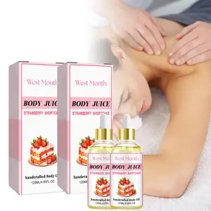 Body Juice Oil Strawberry Shortcake, Strawberry Pound Cake Hand Crafted Body Oil, 120ml Body Oil Scented, Hydrating and Moisturizing for All Skin Types