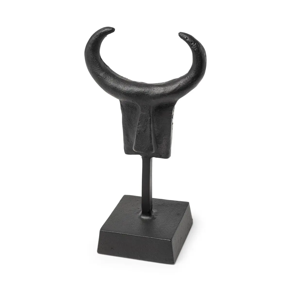 HomeRoots 392414 Alloy Metal Tribal-Inspired Antelope Horns Animal Figure Collectible Statue, Black Home Decor Accent Piece, Animal Figure Statues, Alloy Metal Statues