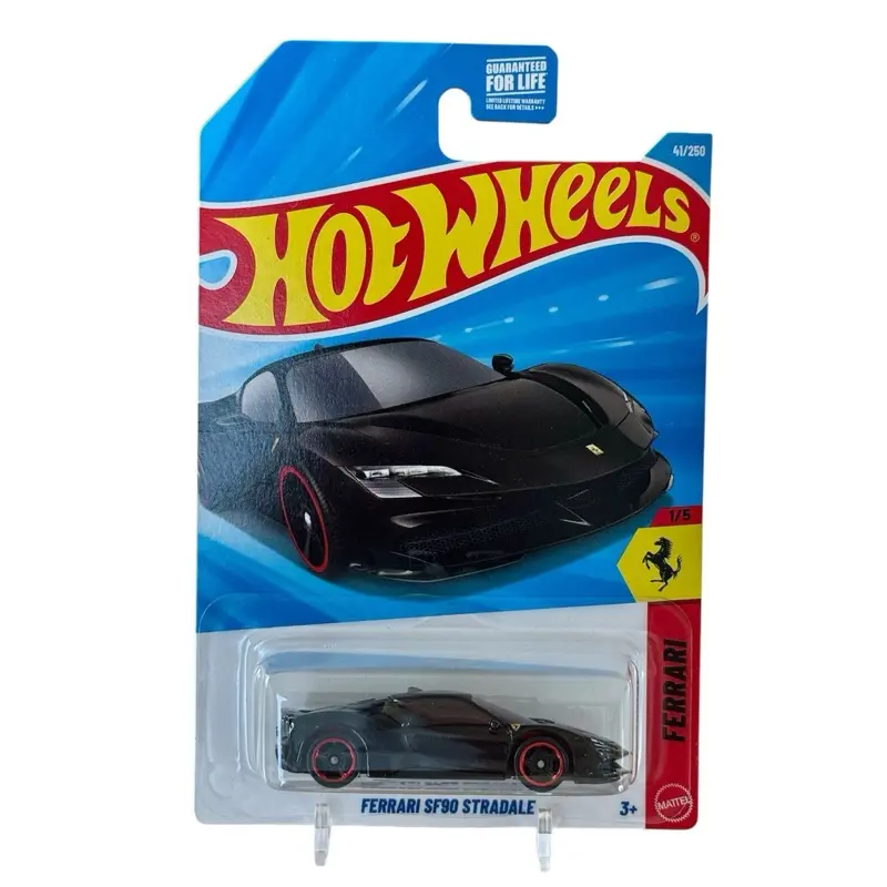 Hot Wheels Ferrari SF90 Stradale Black 1:64 Scale Collectible Model Car Replica, Luxury Car Diecast Toys for Enthusiasts, Diecast Vehicles