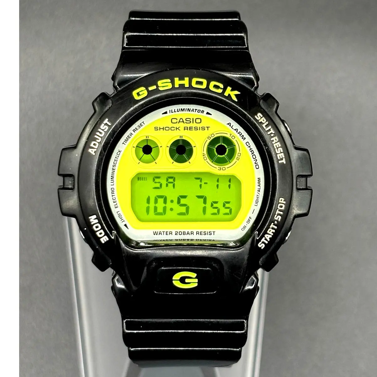 Casio G-Shock DW6900CS-1 Lime Green Glossy Black Digital Men's Watch