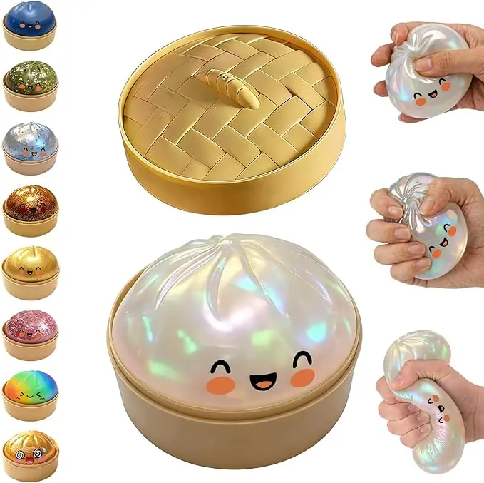 Dumpling Squishy Mystery Box – 100% Rare Hidden Edition Included Cute Squishy Dumpling Toy, Soft Stretchy Squeeze Toy, Perfect for Party Favors, Birthday Gifts &Party Gifts Random color 1 box