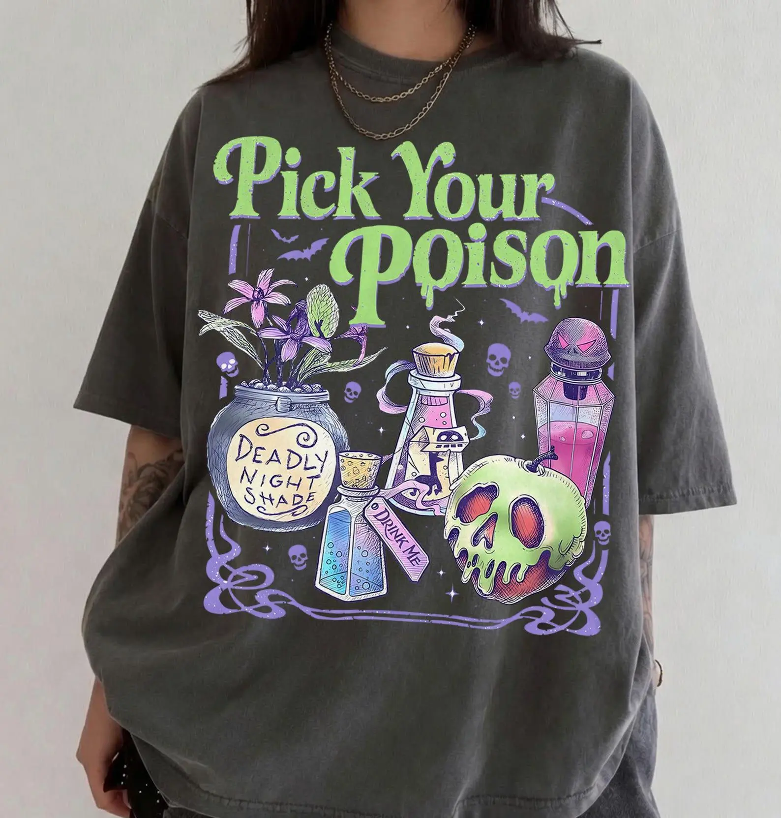 Retro Comfort Colors Pick Your Poison Shirt, Villain T-shirt, Retro Halloween Tee, Spooky Season Gift, Halloween Trip Shirt