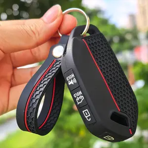 Protective Key Case with keychain, Car Key Protector, Car Key Accessory, Compatible with KIA Models, for Kia Sportage EV5 Remote Control Protective Cover, Shockproof And Wear-Resistant, Made of Silicone, Precisely Fitted And Colorfast