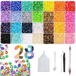 18000 or 36000Pcs Resin Jelly Rhinestones for Crafting Bedazzling Multicolor 3mm Flatback Gems for Clothes Tumblers Shoes Nails Flat Back Mixed Color Bulk Bedazzler Kit Crafting Book Shoes Nail Art Glitter Decorative Nails Glam Pack Glitter