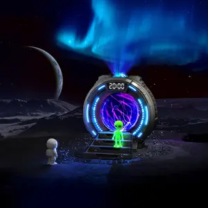 Stargate Bionic Alien Night Light Projector, Ion Ball & LED Static Atmosphere Lamp, Desk Decor, Birthday Gift, Noise, Timer, Bluetooth speakers, Suitable for sci-fi room Christmas decoration, Aurora Projector Lamp