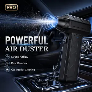 JVSCAM Portable Handheld Air Duster - High-Speed Turbo Jet Fan, Type-C USB Rechargeable Blower, Battery Powered Handheld Blower, for Keyboard & PC Cleaning, Cordless Portable Fan, Battery Powered Blower Handheld