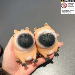 Extra Large & Super Soft Capybara Stress Balls, 2-Pack Squishy Stretchable Fidget Toys, Cute Animal Squeeze Toys for Kids Party Favors, Office & Classroom Sensory Stress Relief, Stress Relief Tool