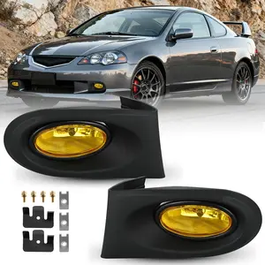 Nilight Car Fog Lights Assembly, Vehicle Replacement Auxiliary Lights for 2002-2004 Acura RSX, Left Driver & Right Passenger Side, Amber Lens with H11 12V 55W Bulbs