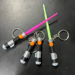 3D Printed Lightsaber Keychain with Glow-in-the-Dark Blade Durable & Lightweight Perfect Gift for Star Wars Fans Portable Keychain for Valentine's Day