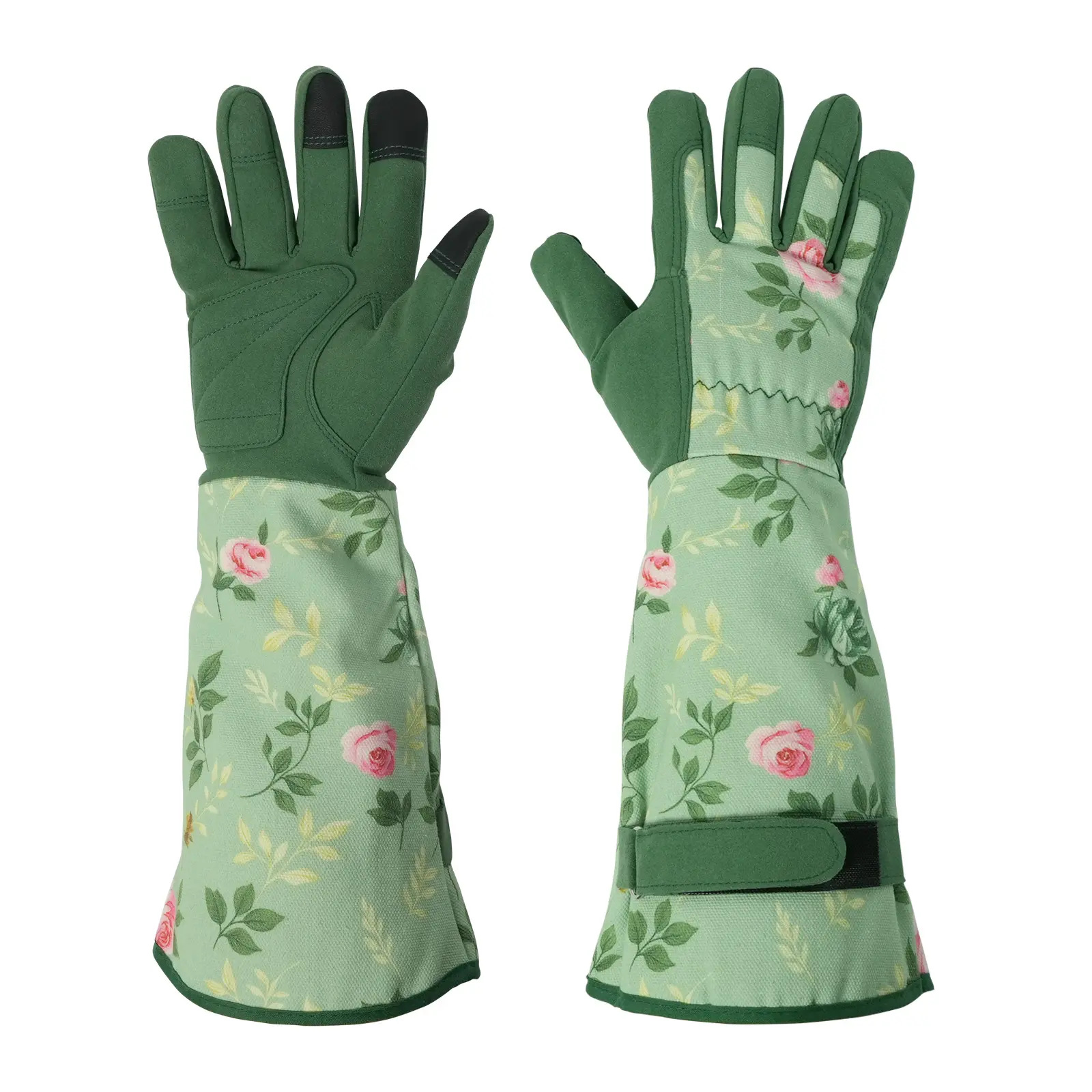 Bamworld Women's Thorn-Resistant Protective Gardening Gloves, Long Durable Pair with Touchscreen Fingertips, Wrist Strap, Breathable Design for Yd Work & Outdoor Tasks, Anti-Scratch Gardening Gloves, Full-Finger Gardening Gloves