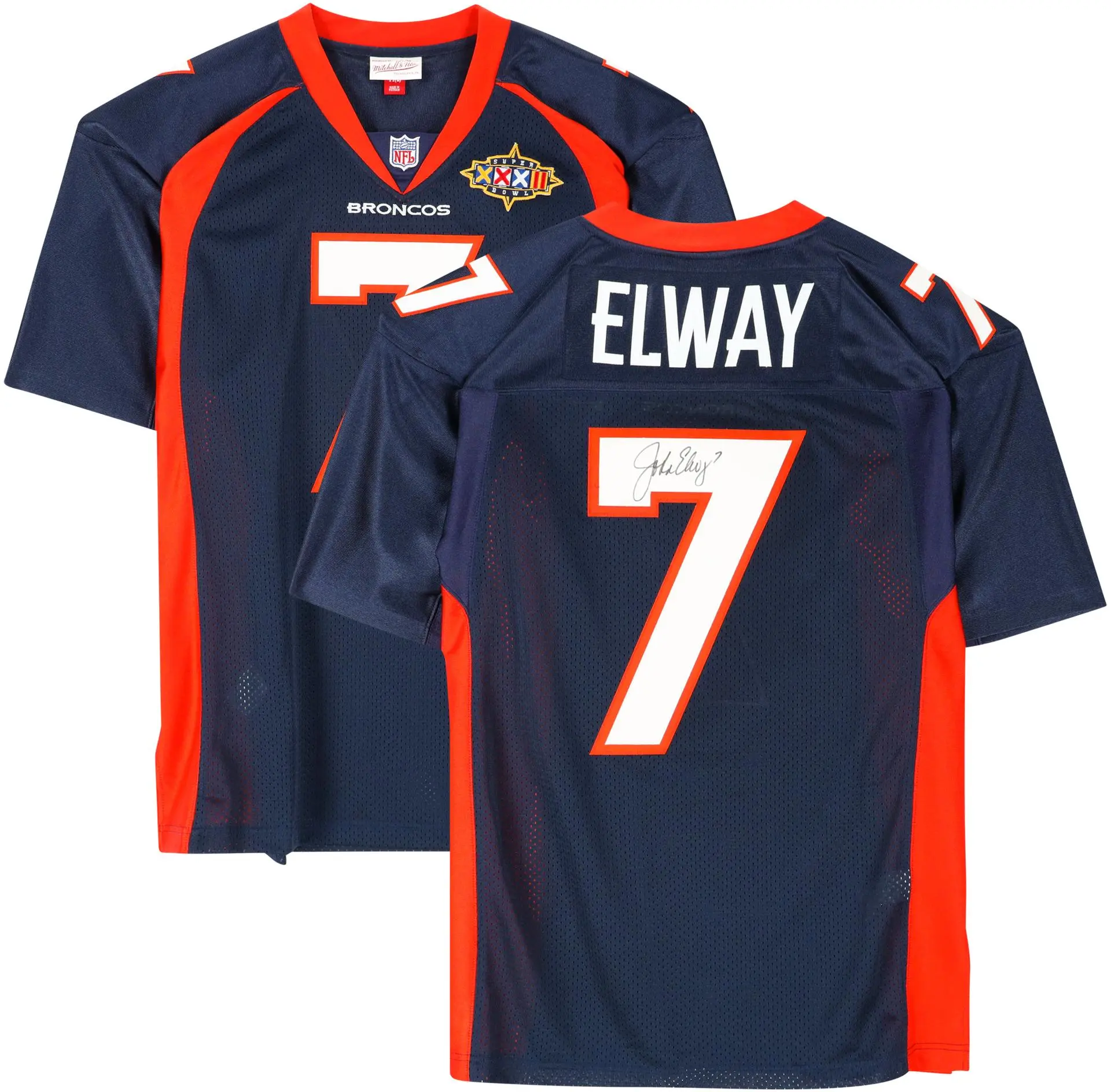 John Elway Denver Broncos Autographed Blue Mitchell & Ness 1997 Throwback Authentic Jersey - Fanatics Authentic Certified