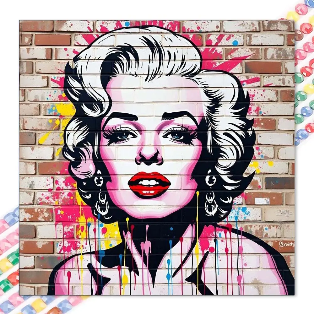 1 DIY handmade diamond painting set, 5D diamond art set, DIY decoration, splash color wall diamond painting set with full round diamonds, mosaic, diamond art, DIY art home decor, suitable for Christmas, Handcraft, Handicraft, DIY Craft Supplies