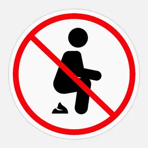 Funny No-Pooping Vibrant Vinyl Sticker, Multi-Size Office Stationery Label, Outdoor-Applicable Office Supply for Car Windows