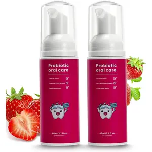 Fluoride Free Foam Kids Toothpaste - ELOTAME 2 Pack Natural Teeth Clean and Whitening Toothpaste with Strawberry Mint Flavor, Organic Travel for Adult & Toddler