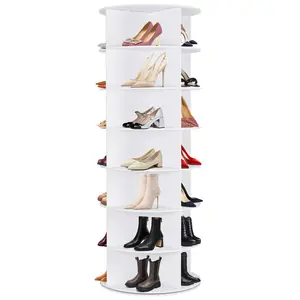 360° Rotating 7-Tiers Organizer Shoe Rack, Spinning and Revolving Round Shoe Rackfor Entryway Living Room Hallway