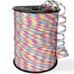 500 Yard Curling Ribbon, Rainbow Glitter Curly Ribbons for Gift Wrapping, Balloon String Ribbon, Thin Gift Wrap Ribbon for Valentine's Day Wedding Birthday Party Christmas Decorations