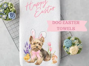 Easter Dog Kitchen Towel