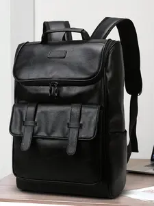 Stylish black outdoor work-capable large-capacity Travel Backpack with a zippered hidden pocket and a laptop compartment that can hold a 15.6-inch notebook, a functional men's backpack (gift for men)