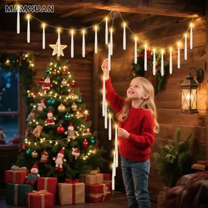 Floating Candle with Magic Wand, BatteryRequired Magic Hanging Candle, FlamelessFlickering Warm Light LED Candle, Decor Lightingfor Wedding, Party, Home Decor, Novelty Lighting Decoration Set Christmas Gift Magical Room Trees Ornaments